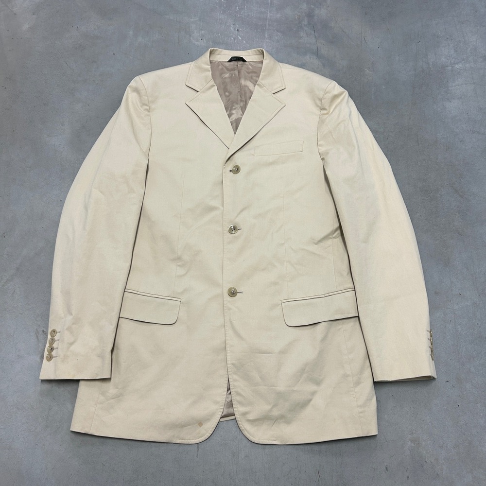 Banana Republic Made in Italy Beige 3 Button Blazer Jacket 44L Cotton Twill